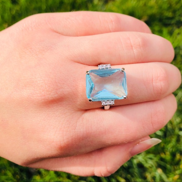 NWOT 925 sterling silver aquamarine ring - Picture 5 of 6